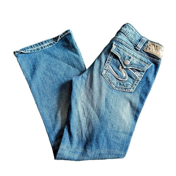 Silver Jeans Jeans Womens 30 Blue Denim Suki Surplus Bootcut Stretch Cotton - Picture 1 of 9